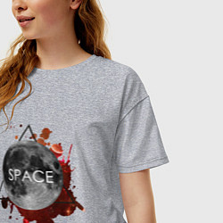 Футболка оверсайз женская Space Moon, цвет: меланж — фото 2