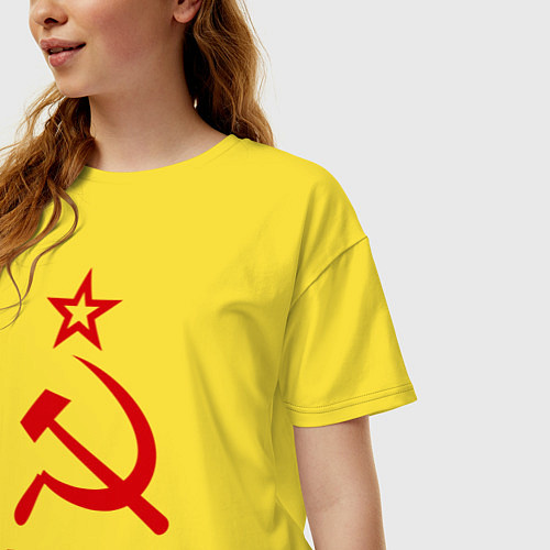 Женская футболка оверсайз СССР - великая держава / Желтый – фото 3