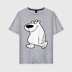Женская футболка оверсайз Веселый белый медведь