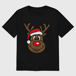 Женская футболка оверсайз Рождественский олень