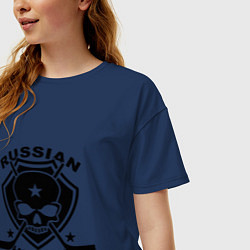 Футболка оверсайз женская Russian hockey, цвет: тёмно-синий — фото 2