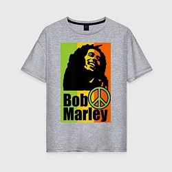 Футболка оверсайз женская Bob Marley: Jamaica, цвет: меланж