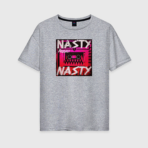 Женская футболка оверсайз The Prodigy: Nasty / Меланж – фото 1