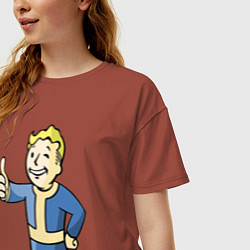 Футболка оверсайз женская Fallout vault boy, цвет: кирпичный — фото 2