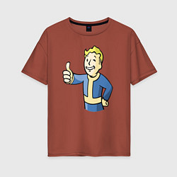 Футболка оверсайз женская Fallout vault boy, цвет: кирпичный