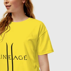 Футболка оверсайз женская Lineage logo, цвет: желтый — фото 2
