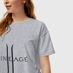 Футболка оверсайз женская Lineage logo, цвет: меланж — фото 2