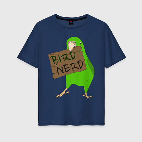 Женская футболка оверсайз Bird Nerd / Тёмно-синий – фото 1