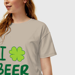 Футболка оверсайз женская Love beer, цвет: миндальный — фото 2