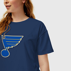 Футболка оверсайз женская St Louis Blues: Tarasenko 91, цвет: тёмно-синий — фото 2