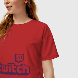 Футболка оверсайз женская Twitch Logo, цвет: красный — фото 2