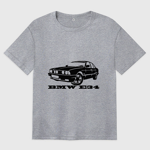 Женская футболка оверсайз BMW e34 5 series / Меланж – фото 1