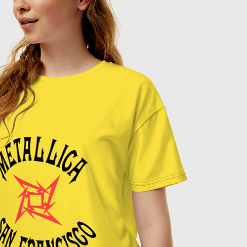 Женская футболка оверсайз Metallica: San Francisco / Желтый – фото 3