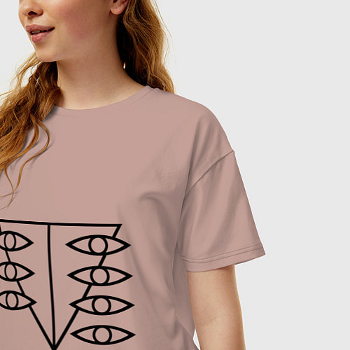 Женская футболка оверсайз Евангелион / Пыльно-розовый – фото 3