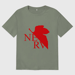 Женская футболка оверсайз Евангелион NERV