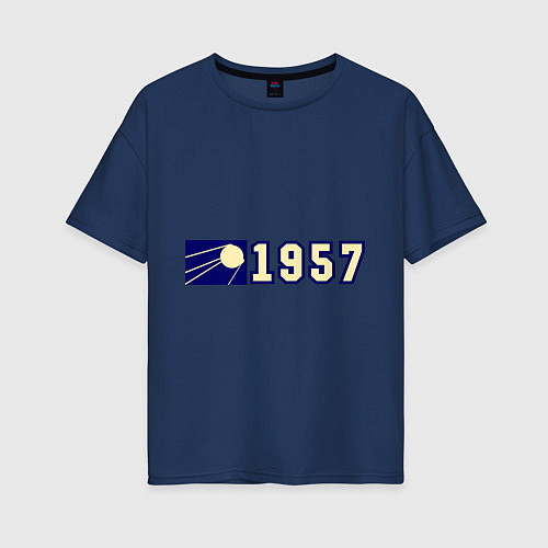 Женская футболка оверсайз 1957 / Тёмно-синий – фото 1