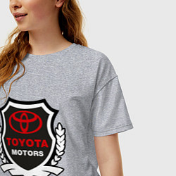 Футболка оверсайз женская Тойота моторс герб, цвет: меланж — фото 2