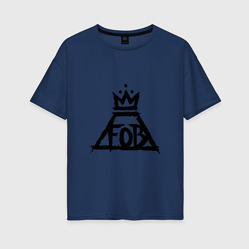 Женская футболка оверсайз FOB King / Тёмно-синий – фото 1