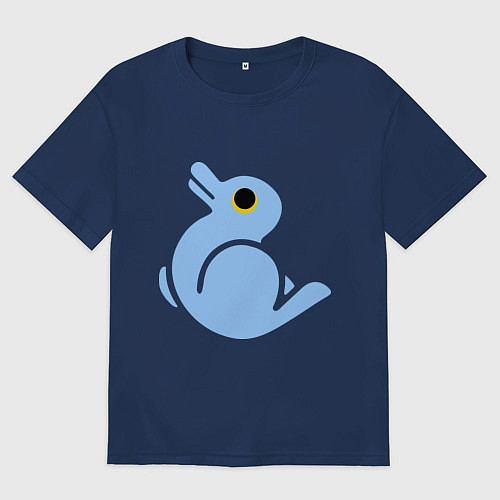 Женская футболка оверсайз Утка или заяц / Тёмно-синий – фото 1