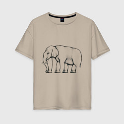 Женская футболка оверсайз Сколько ног у слона