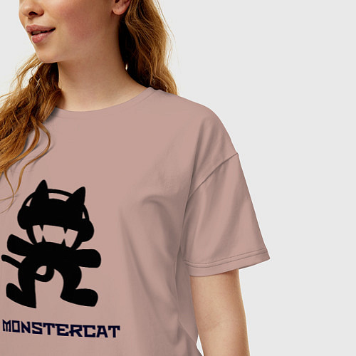 Женская футболка оверсайз Monstercat / Пыльно-розовый – фото 3