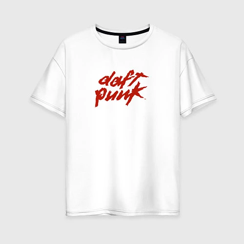 Женская футболка оверсайз Daft punk / Белый – фото 1