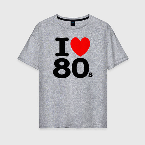 Женская футболка оверсайз I Love 80s / Меланж – фото 1