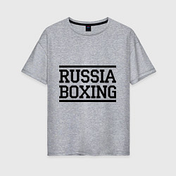 Футболка оверсайз женская Russia boxing, цвет: меланж