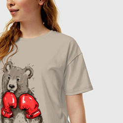 Футболка оверсайз женская Bear Boxing, цвет: миндальный — фото 2