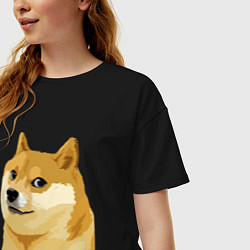 Футболка оверсайз женская Doge, цвет: черный — фото 2