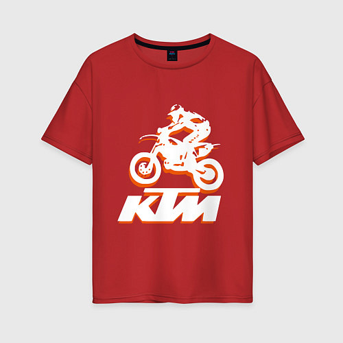 Женская футболка оверсайз KTM белый / Красный – фото 1