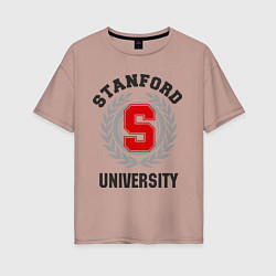 Футболка оверсайз женская Stanford University, цвет: пыльно-розовый