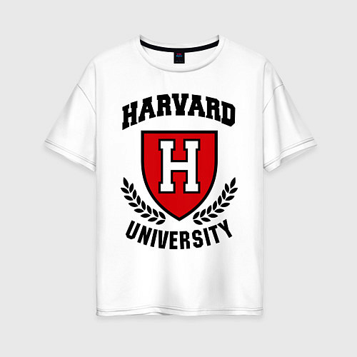 Женская футболка оверсайз Harvard University / Белый – фото 1
