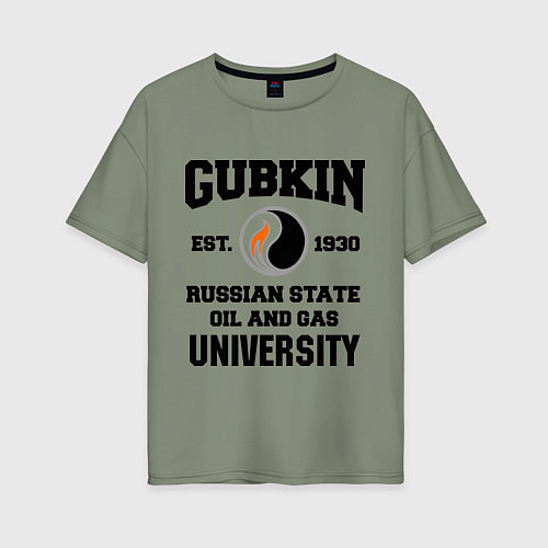 Женская футболка оверсайз Унивеситет им.Губкина / Авокадо – фото 1