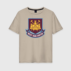 Футболка оверсайз женская West Ham United FC, цвет: миндальный