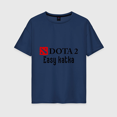 Женская футболка оверсайз Easy katka / Тёмно-синий – фото 1