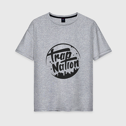 Женская футболка оверсайз TRAP NATION / Меланж – фото 1