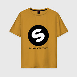 Футболка оверсайз женская Spinnin records, цвет: горчичный