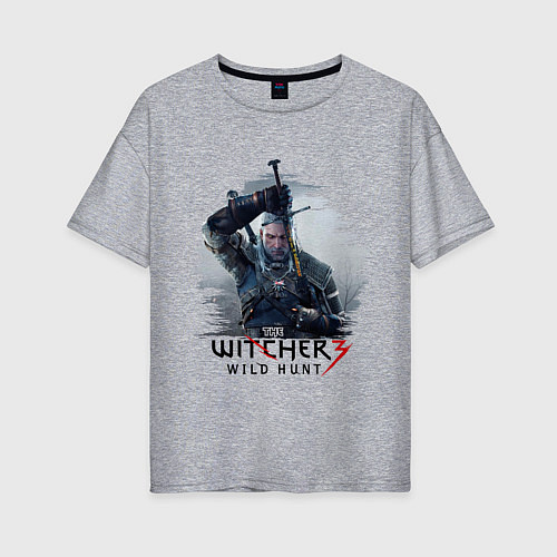 Женская футболка оверсайз The Witcher 3 / Меланж – фото 1