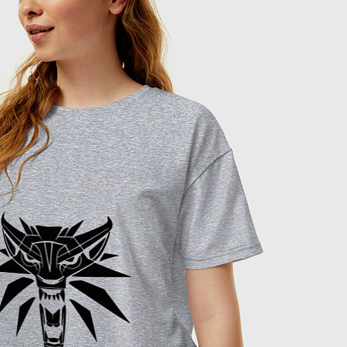 Женская футболка оверсайз The Witcher 3 / Меланж – фото 3