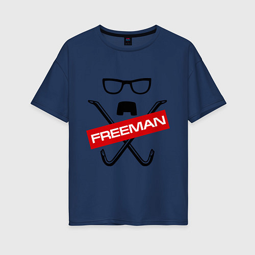 Женская футболка оверсайз Freeman Pack / Тёмно-синий – фото 1
