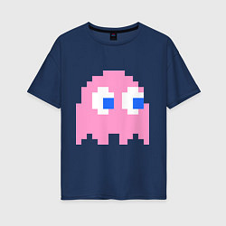 Футболка оверсайз женская Pac-Man: Pinky, цвет: тёмно-синий