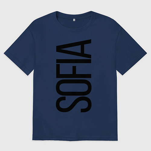 Женская футболка оверсайз София / Тёмно-синий – фото 1