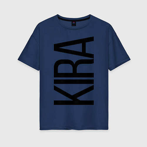 Женская футболка оверсайз Кира / Тёмно-синий – фото 1