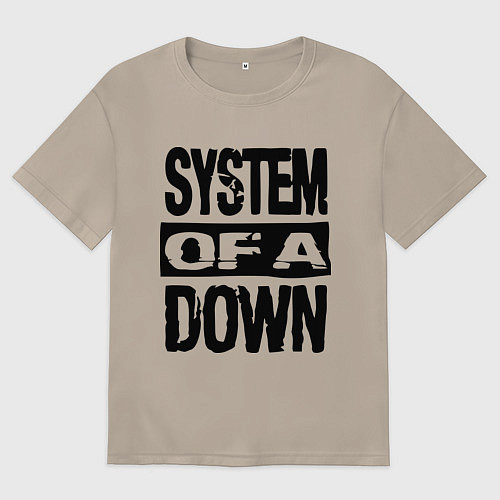 Женская футболка оверсайз System Of A Down / Миндальный – фото 1