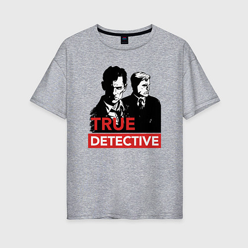 Женская футболка оверсайз True Detective / Меланж – фото 1