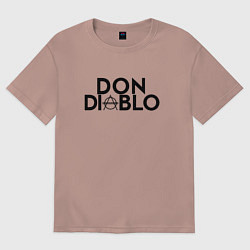 Футболка оверсайз женская Don Diablo, цвет: пыльно-розовый