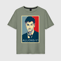 Футболка оверсайз женская Allons-y Poster, цвет: авокадо