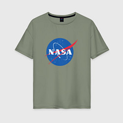Футболка оверсайз женская NASA: Logo, цвет: авокадо