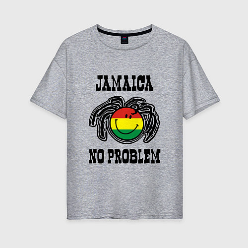 Женская футболка оверсайз Jamaica: No problem / Меланж – фото 1